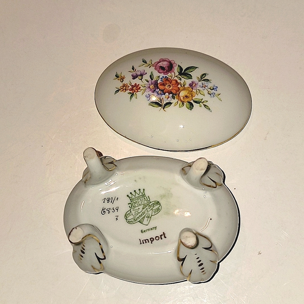 JIMENAU GRAF VON HENNEBERG  PORCELAIN TRINKET DISH WITH LID - Picture 7 of 12